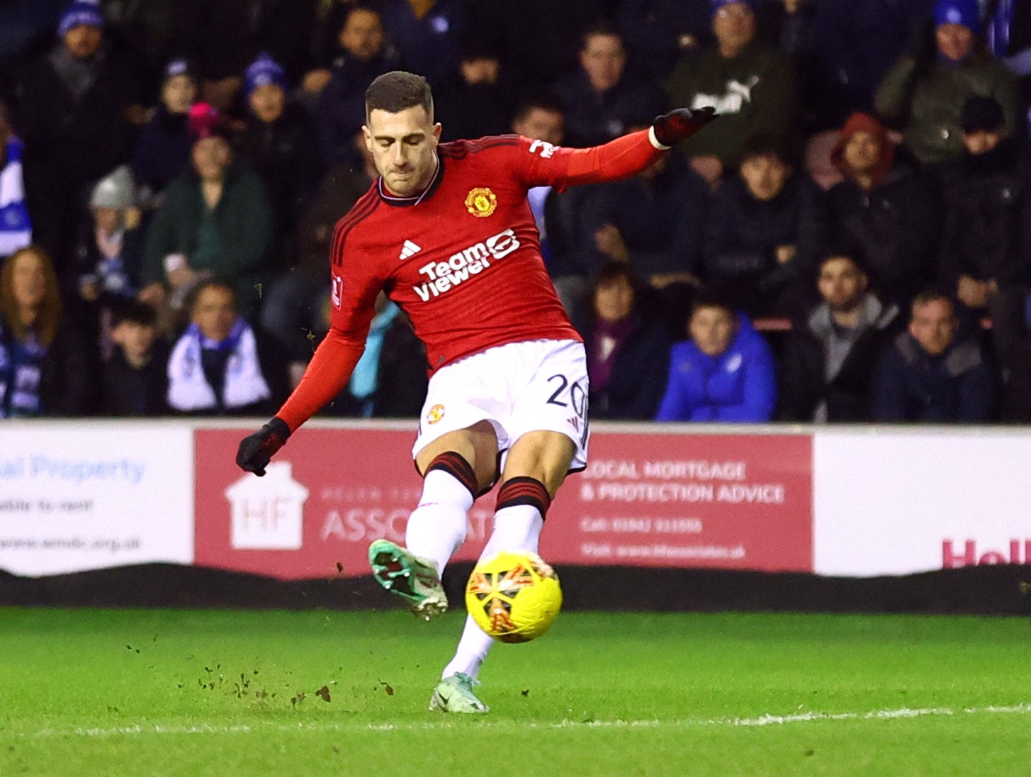 Diogo Dalot in action during the Cup third round tie