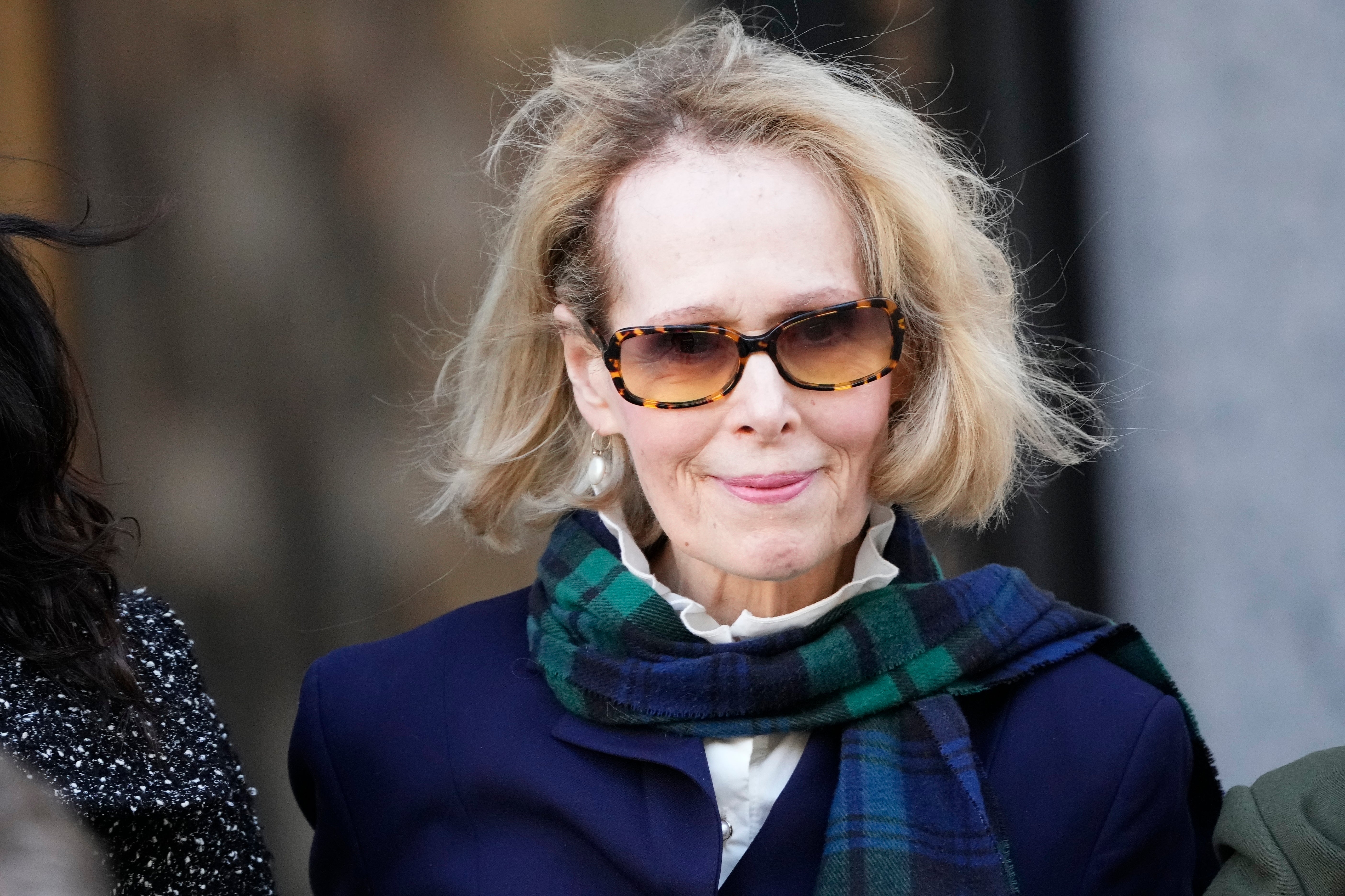 E Jean Carroll is pictured leaving Manhattan federal court on 23 October 2023