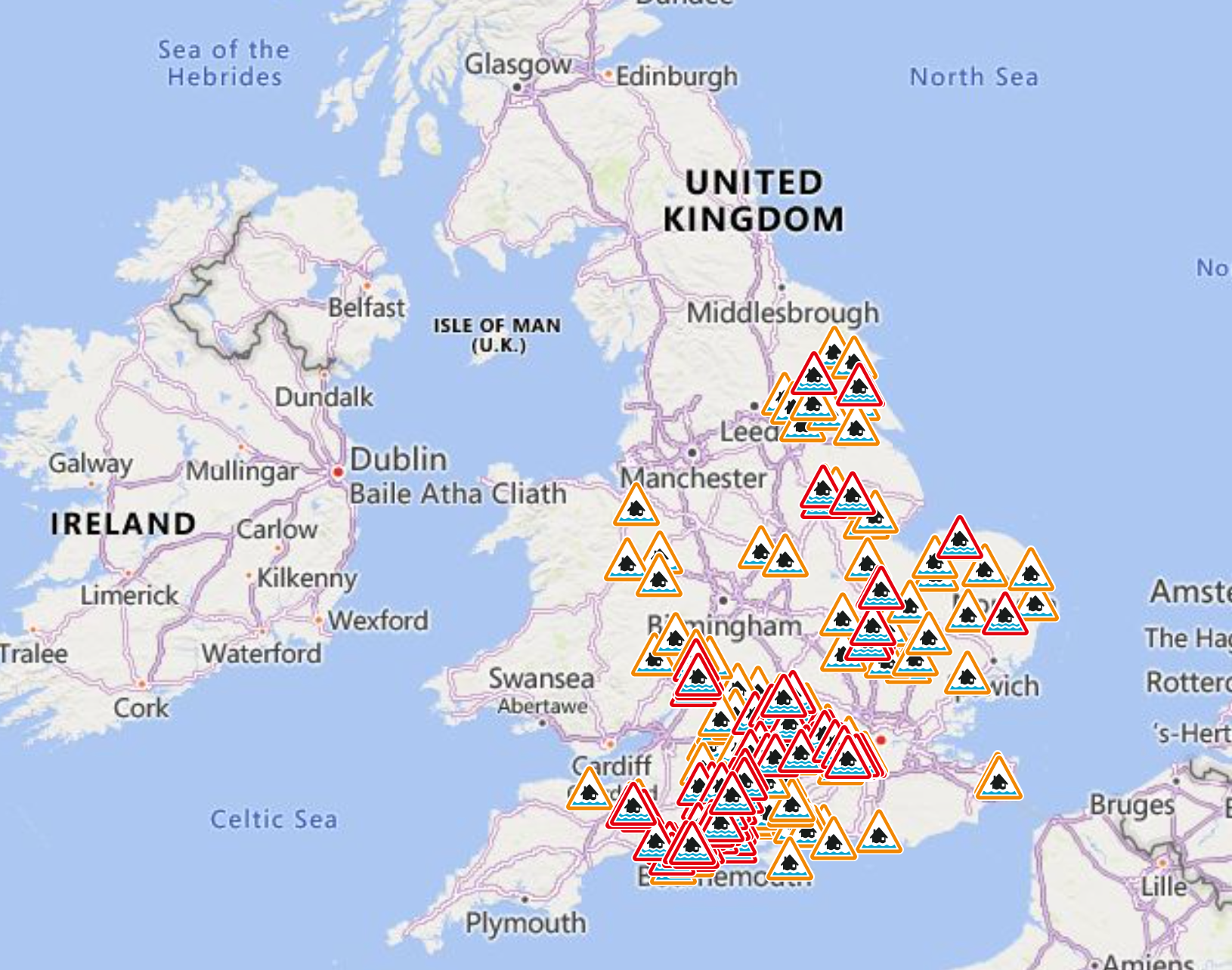 The Environment Agency issued over 250 flood alerts and warnings as the country grapples with the fallout of Storm Henk