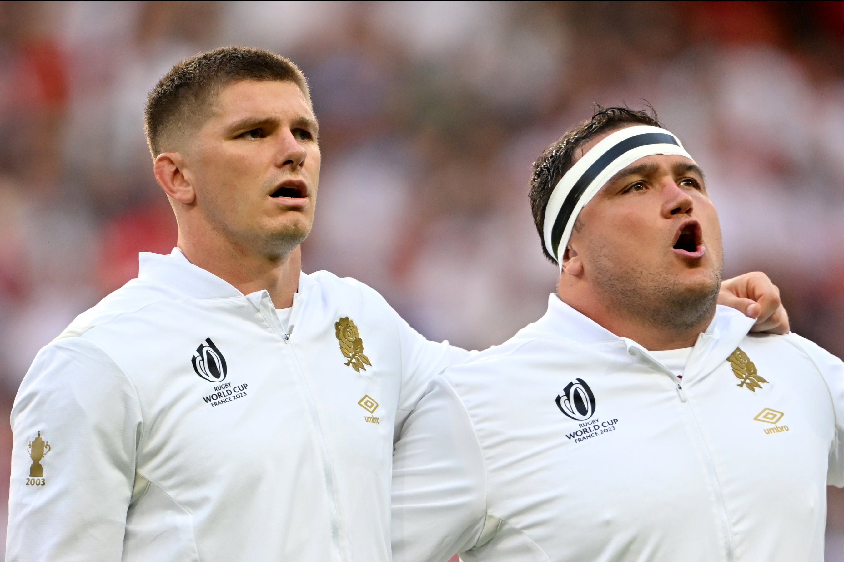Jamie George (right) is close friends with Owen Farrell