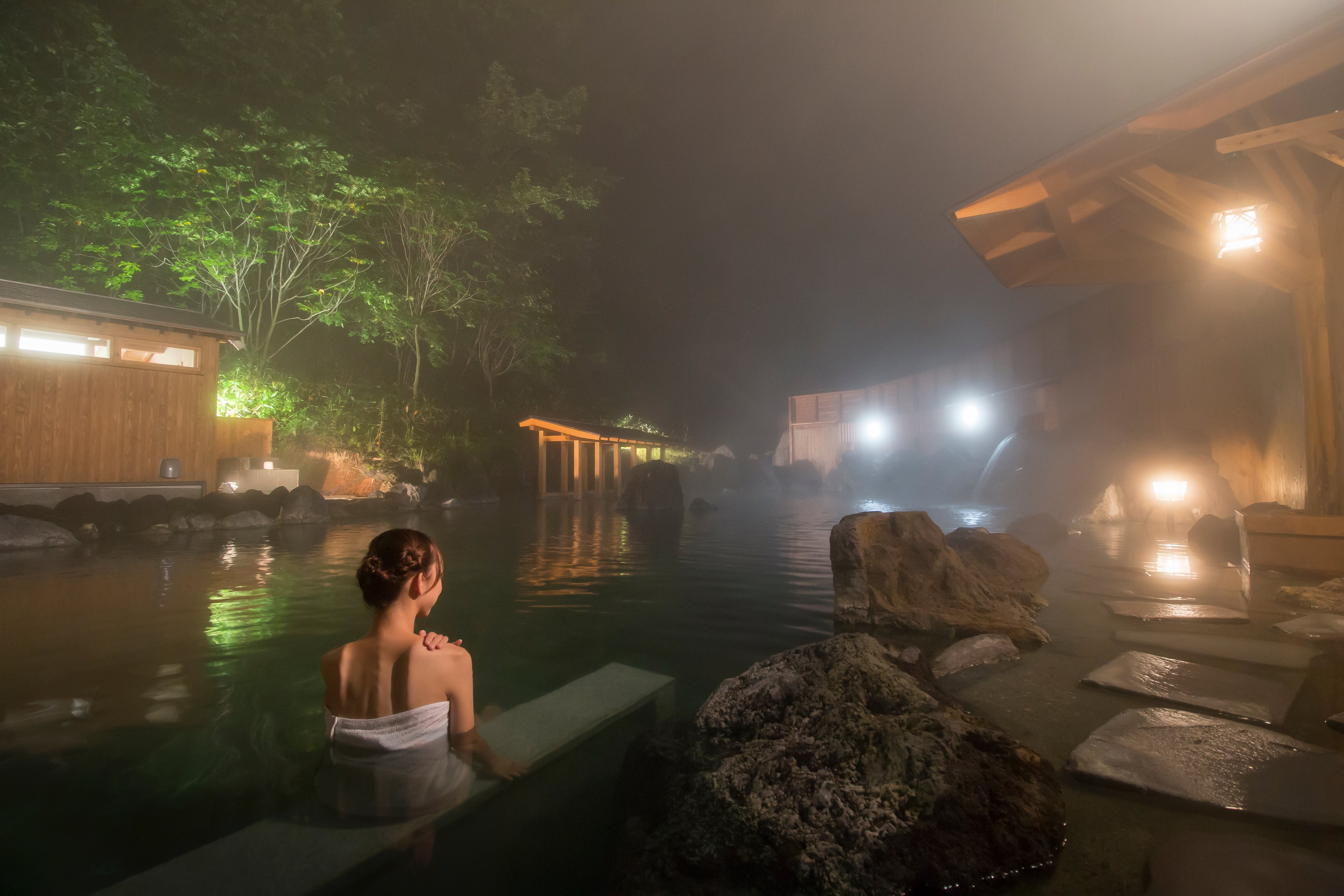 The open air bath in Kusatsu