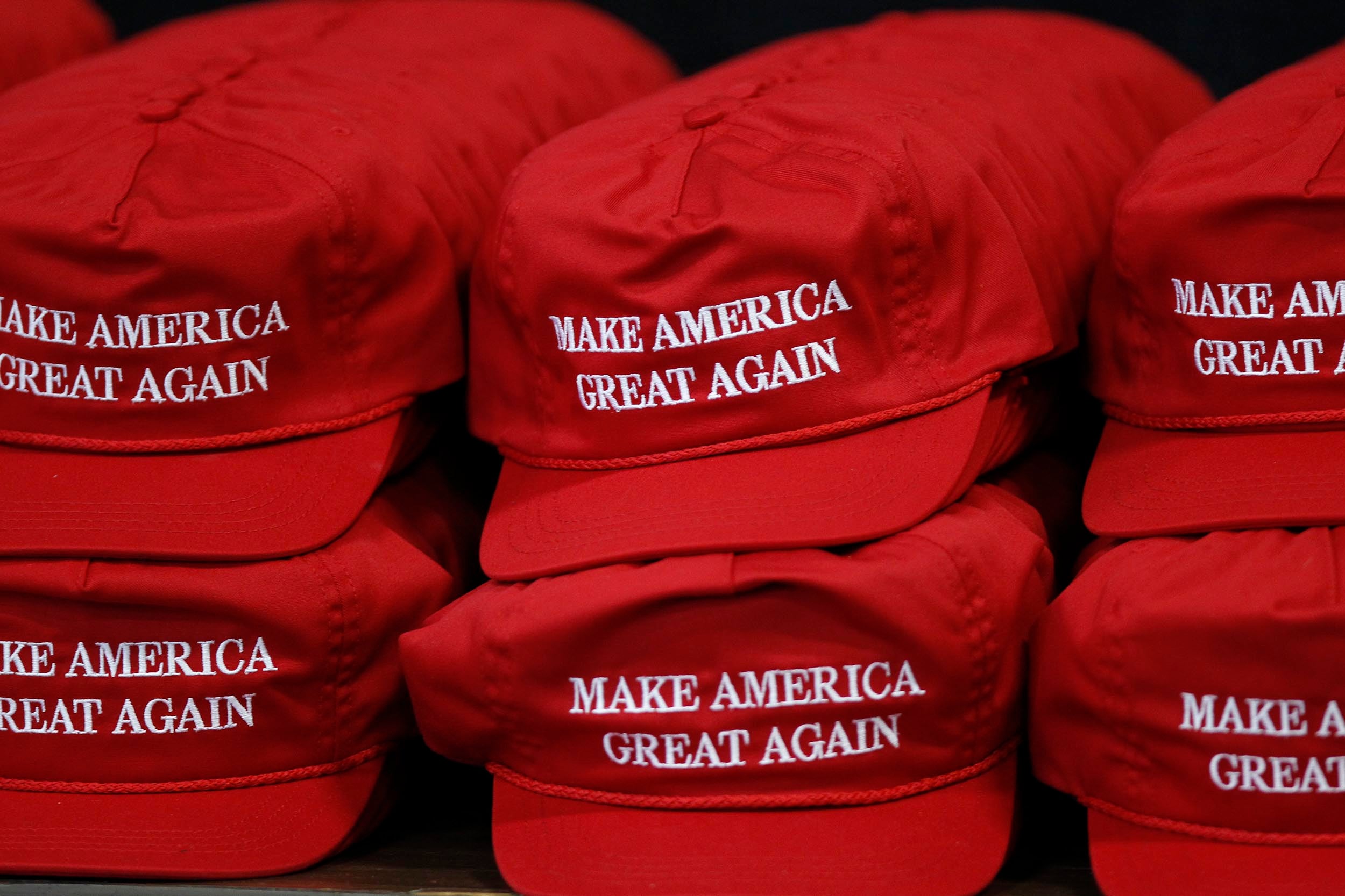 Ruined red: Trump-backed Maga hats have put a curb on Labour selling their own red caps
