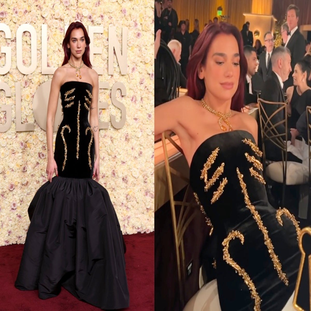 Dua Lipa reveals lengths it took for her to sit in Golden Globes dress |  The Independent