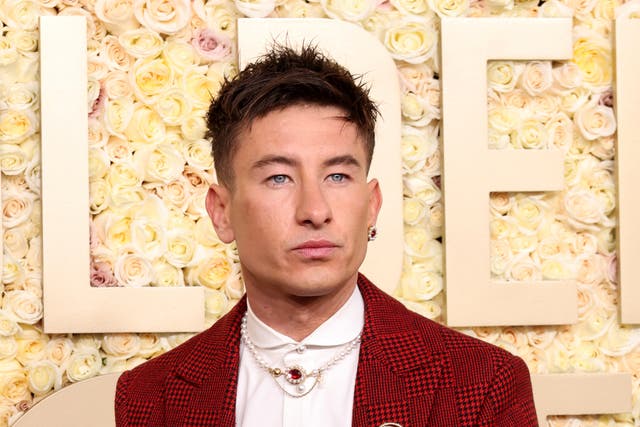 <p>Barry Keoghan photographed at the Golden Globes in 2024  </p>