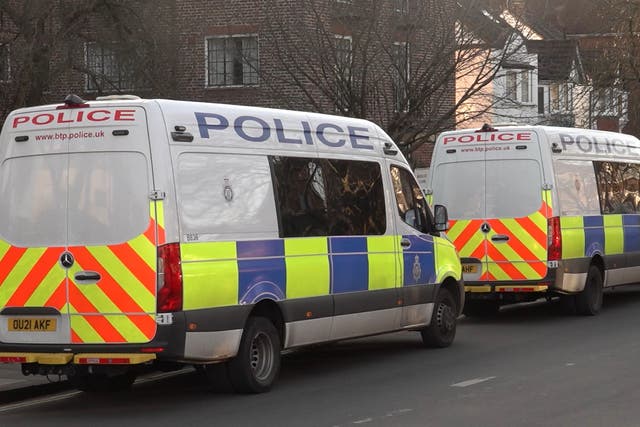 The scene at Strawberry Hill station in Twickenham, south-west London, following the double stabbing (Ben Baker/PA)