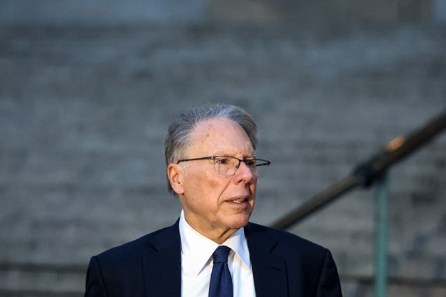 <p>Wayne LaPierre, former CEO of the National Rifle Association, exits New York State Supreme Court Building in New York City on 8 January 2024</p>