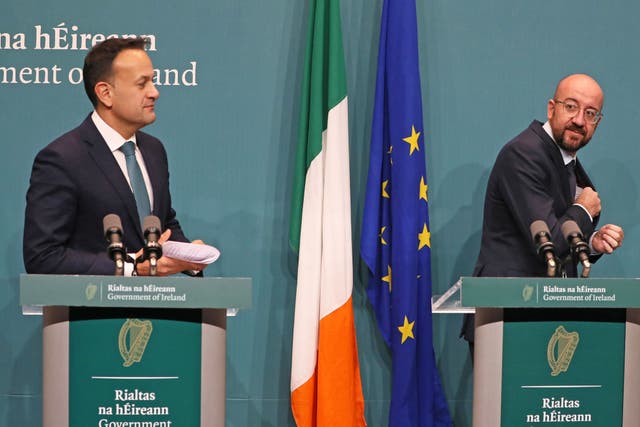 Leo Varadkar with Charles Michel (Brian Lawless/PA)