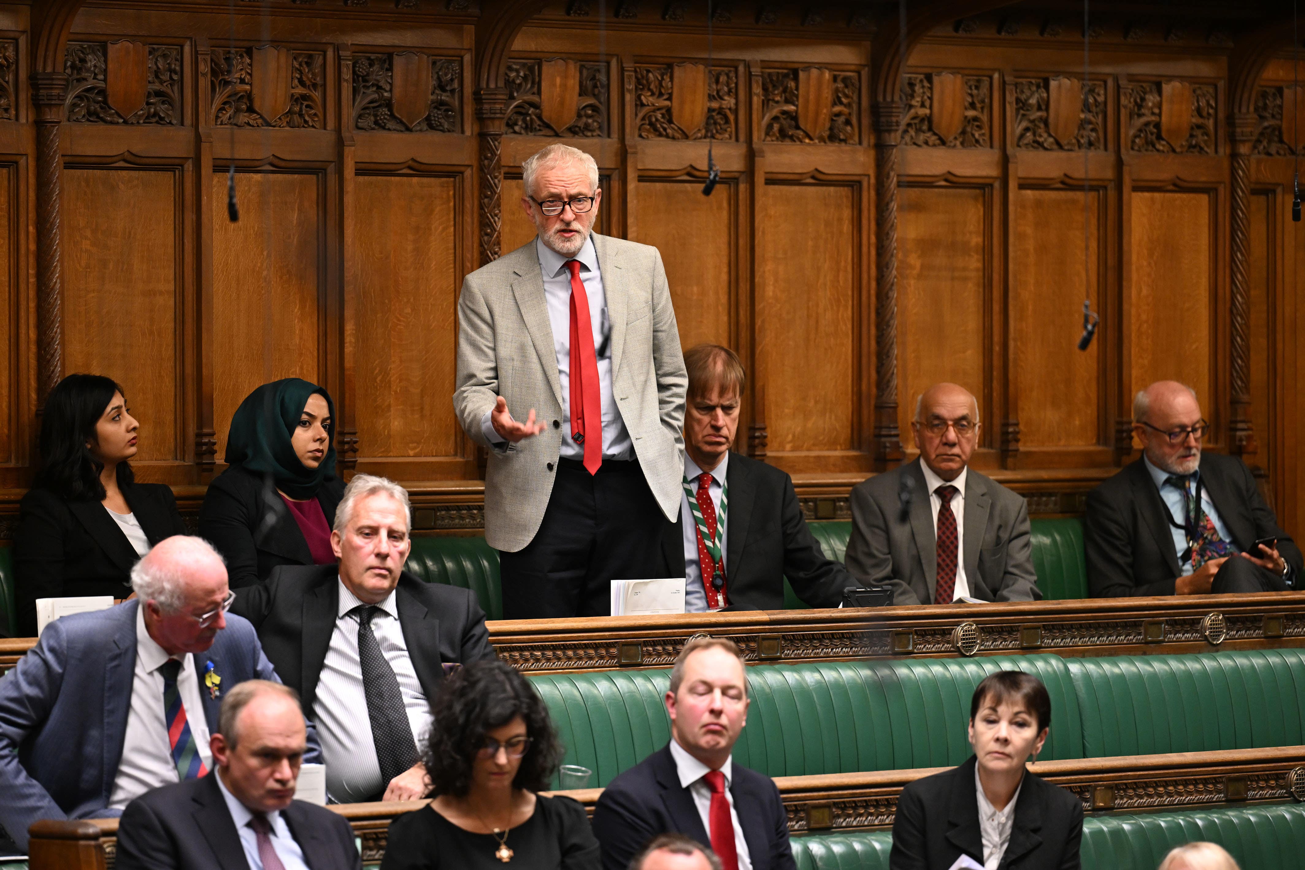 Jeremy Corbyn speaks on the situation on the Israel-Hamas conflict in parliament (UK Parliament/Maria Unger/PA)