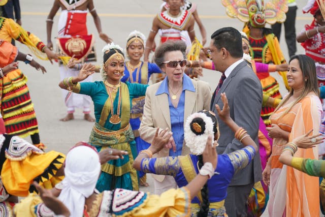 The Princess Royal arrived at Bandaranaike International Airport in Katunayake (Jonathan Brady/PA)