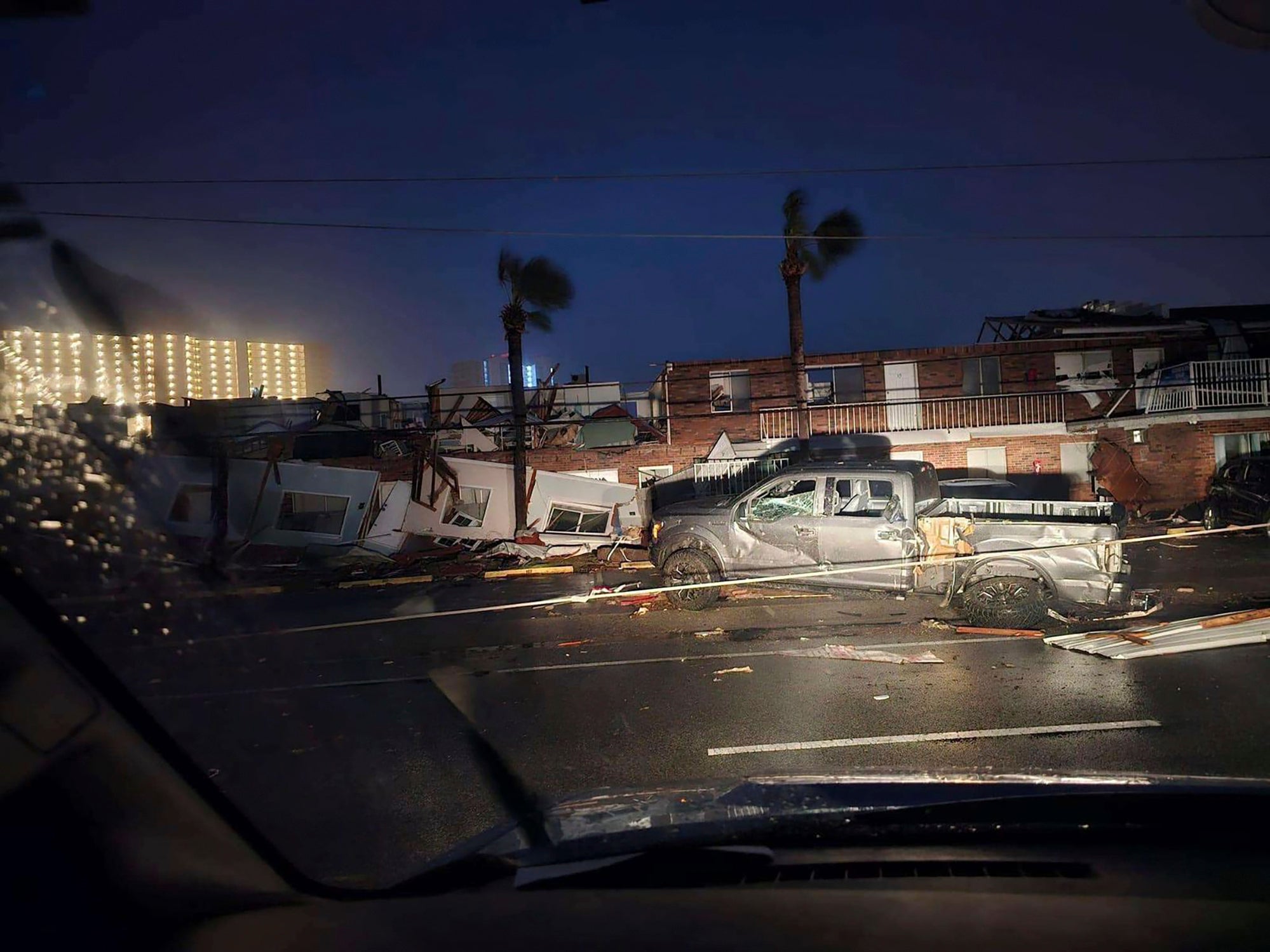 Storm damage around around Panama City Beach, Fla., in Bay County