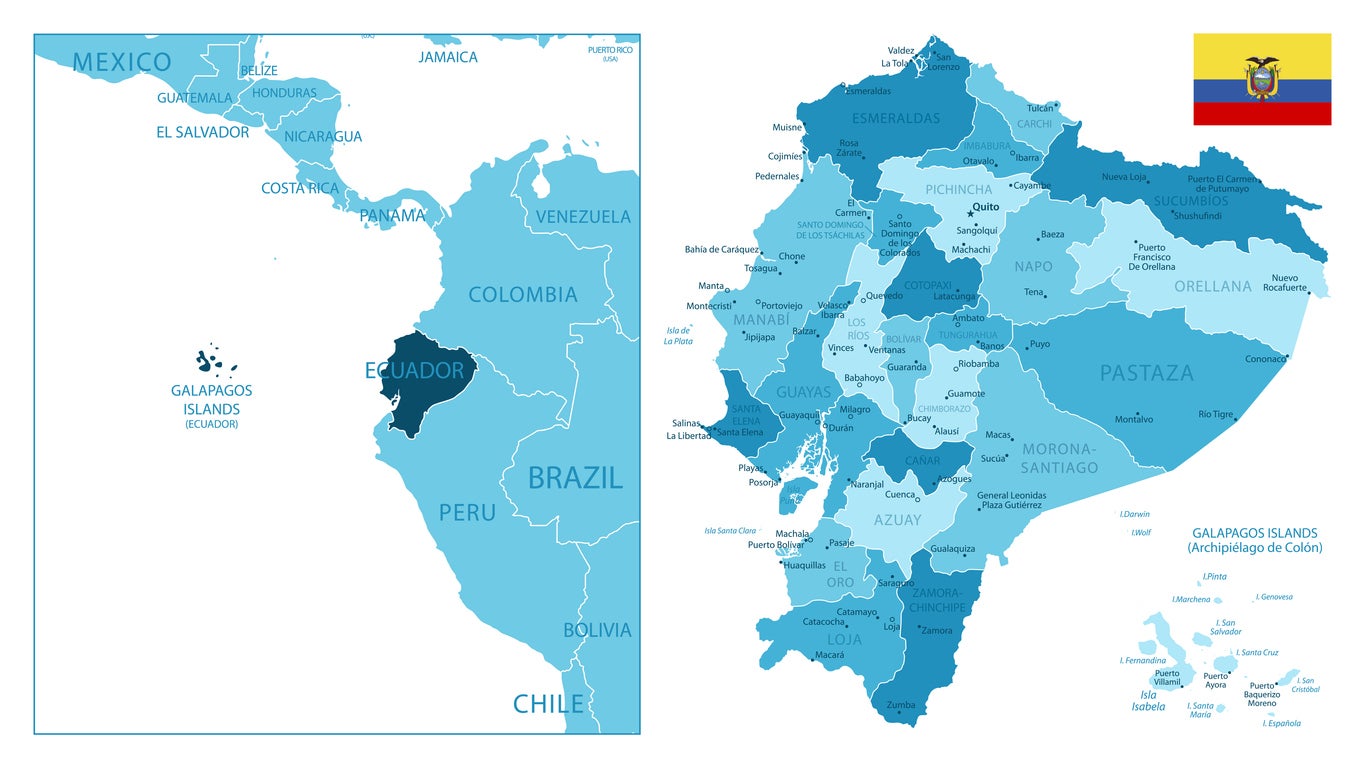 Ecuador lies on the west coast of South America, and is a compact country that is far smaller than most on the continent