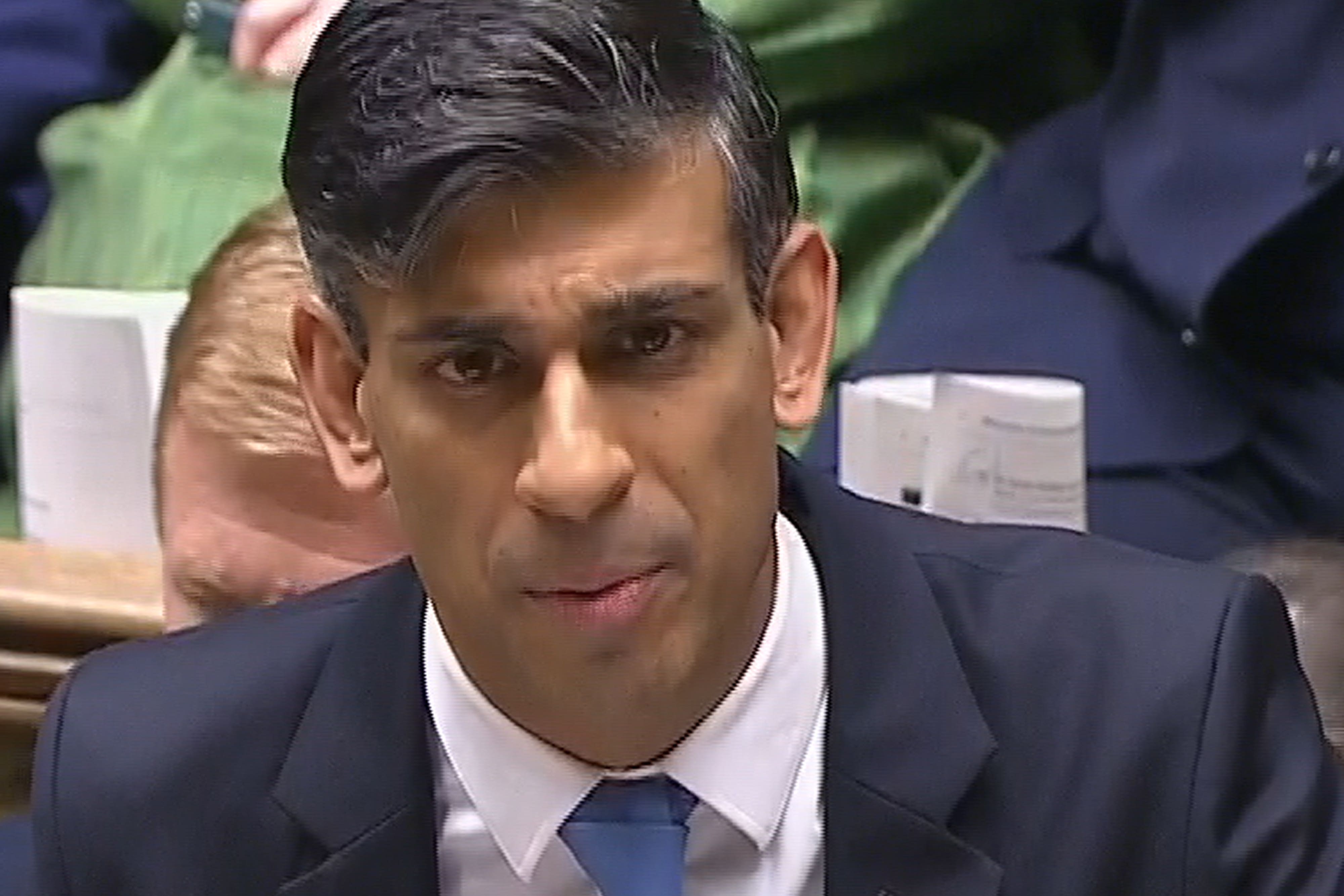 Prime minister Rishi Sunak has been ‘taken hostage by his own party’, according to Keir Starmer (House of Commons/PA)