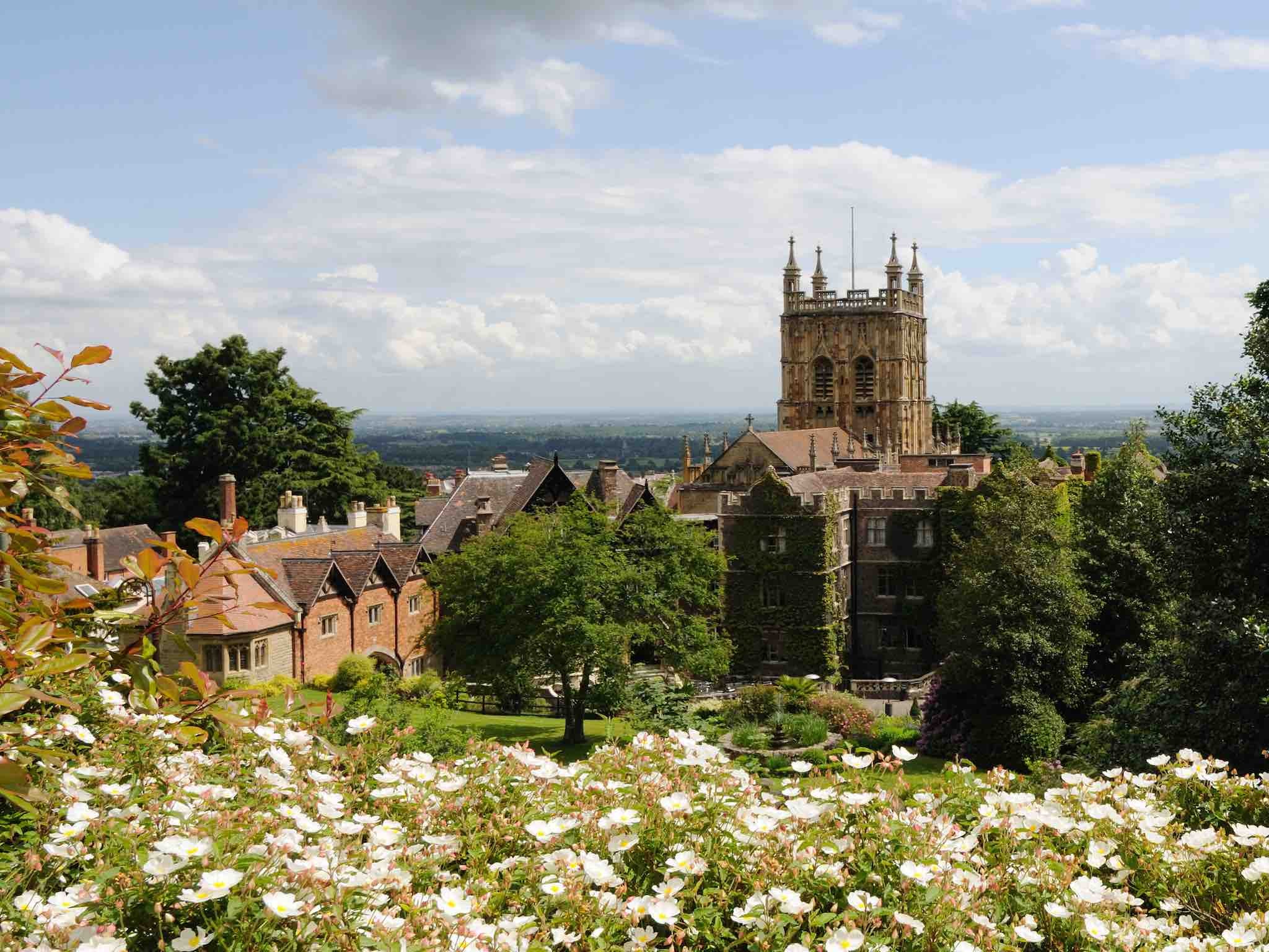 Take in the pretty views towards the Vale of Evesham in Malvern
