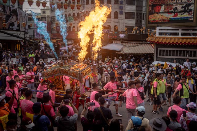 <p>Elaborate Mazu religious processions often attract thousands of worshippers in Taiwan</p>