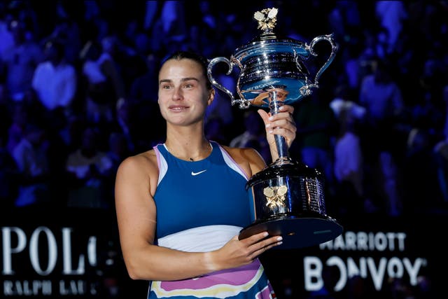 <p>Aryna Sabalenka secured her first Grand Slam title in Melbourne last year </p>