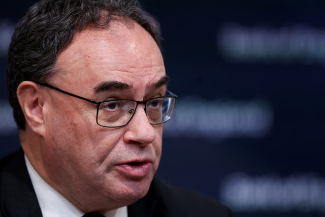 Andrew Bailey has said further ‘global shocks’ are a major threat to the UK economy (Hannah McKay/PA)