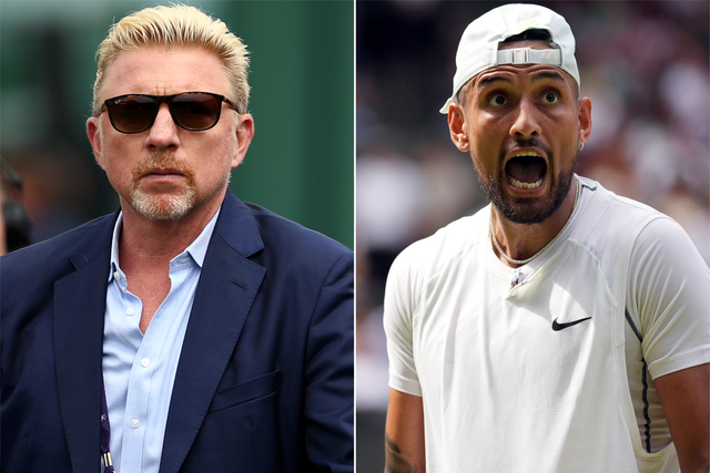 Boris Becker and Nick Kyrgios will be commentating on the Australian Open (PA)