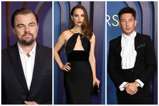 <p>Leonardo DiCaprio, Natalie Portman and Barry Keoghan</p>