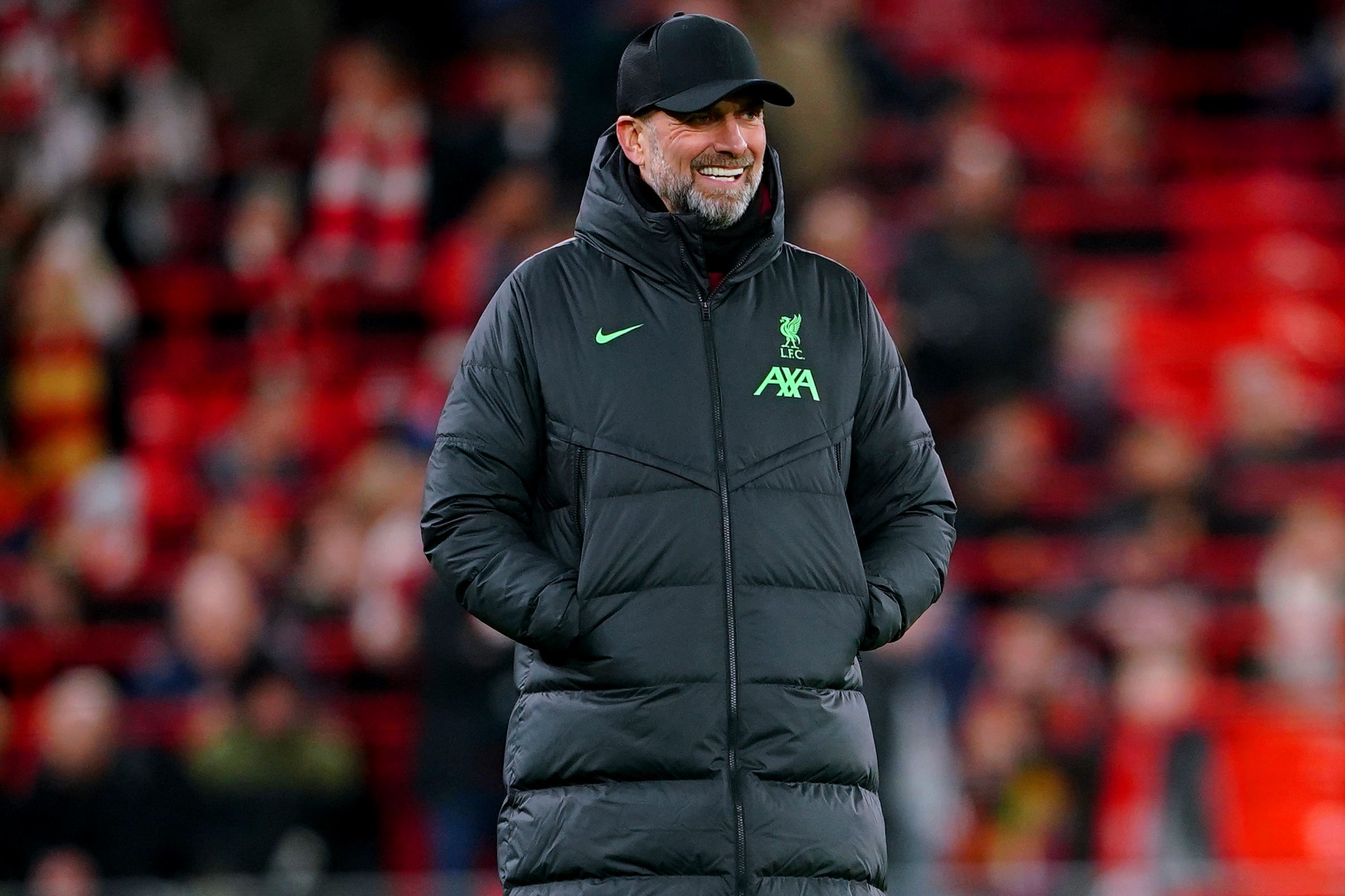 <p>Jurgen Klopp’s side moved closer to Wembley (Peter Byrne/PA)</p>