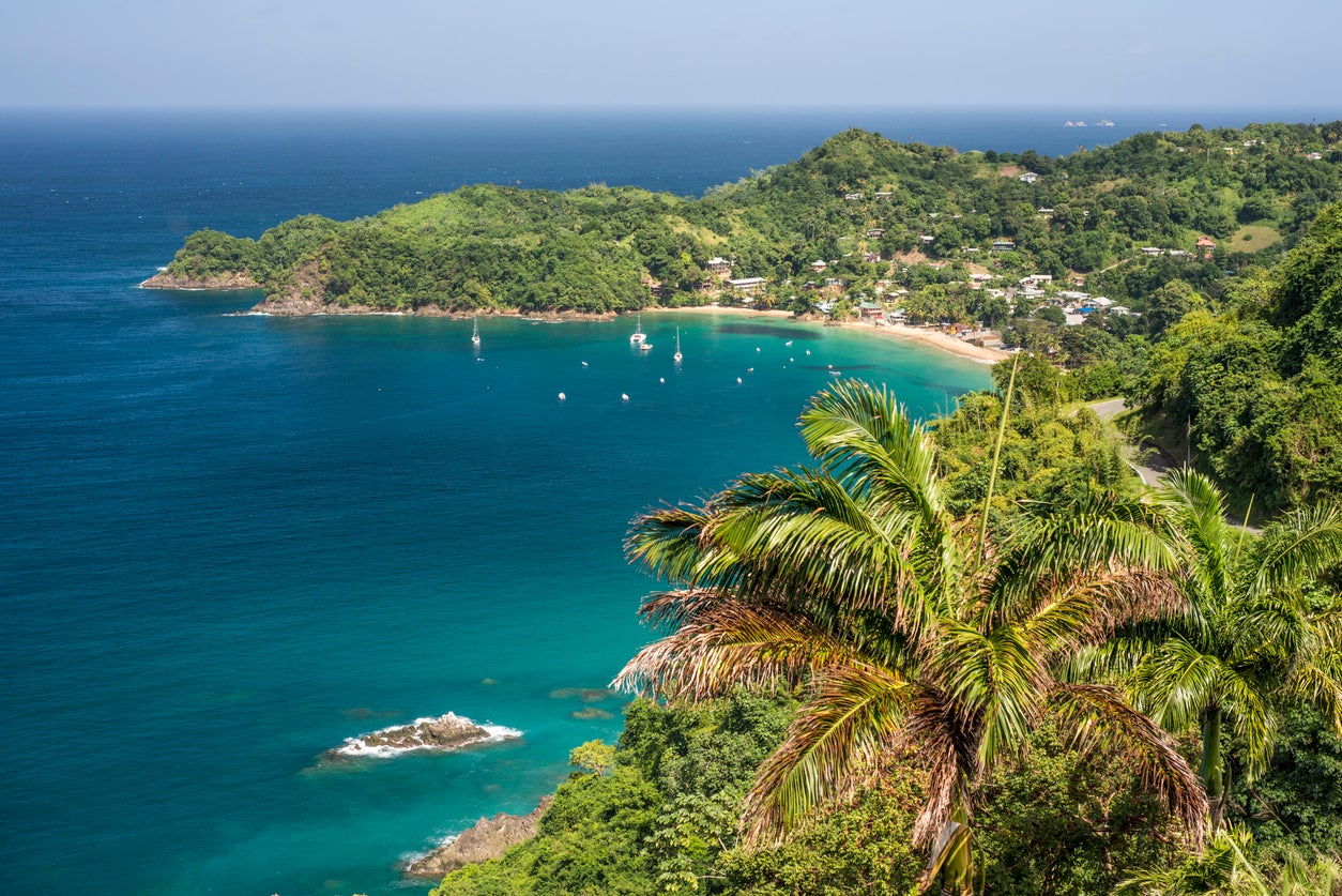 Tobago, the smaller island, lies 22 miles northeast of Trinidad