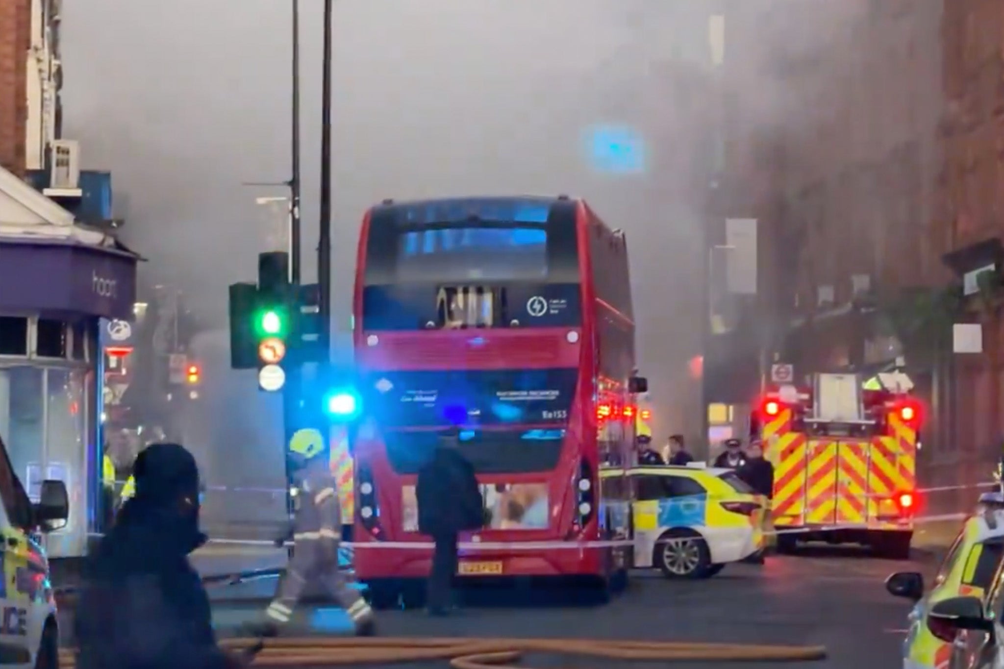 Witnesses described the dramatic scenes after the blaze broke out Wimbledon Hill Road shortly after 7.20am
