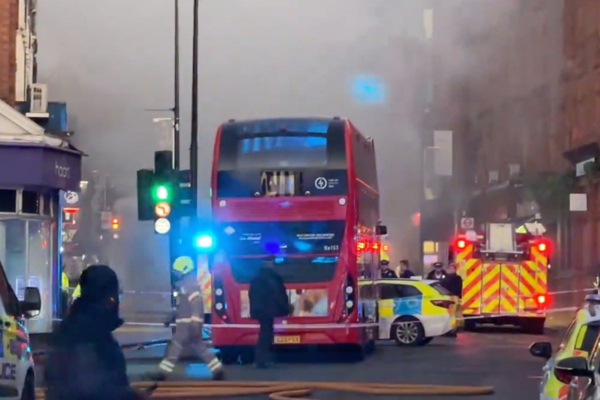 Double-decker bus bursts into flames as witnesses…