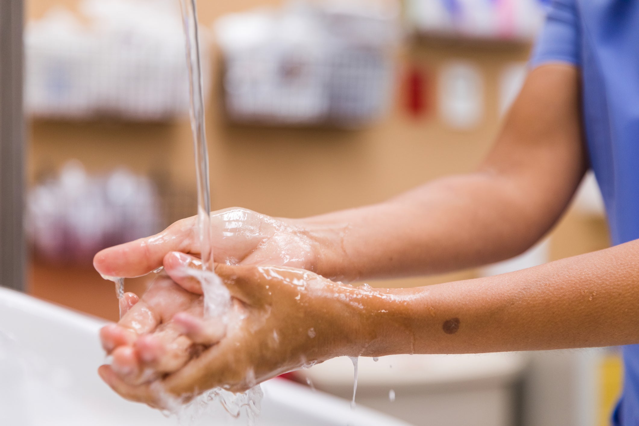 The NHS recommends that you wash your hands with warm water and soap regularly
