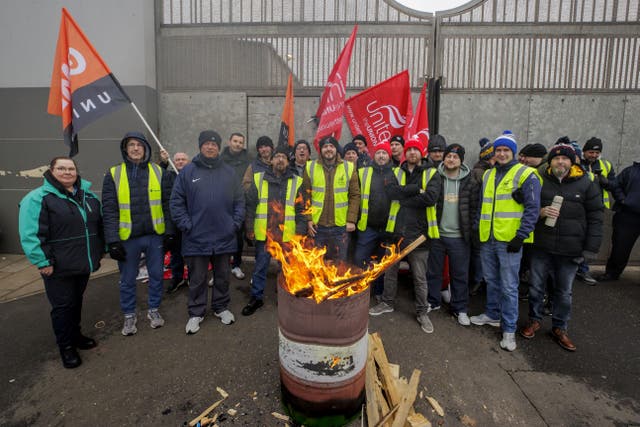 Workers from 14 trade unions are set to take part in a day of action on January 18 (Liam McBurney/PA)
