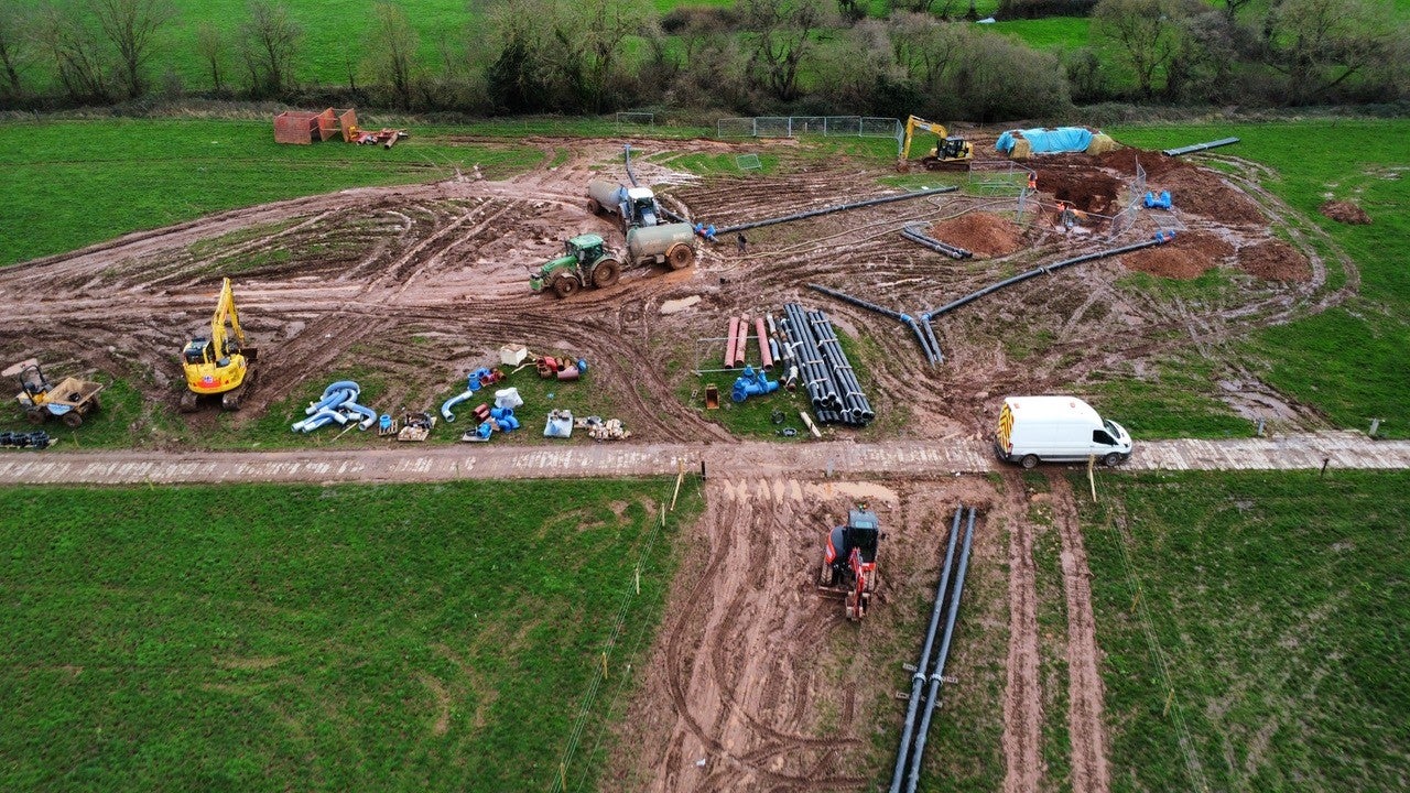 The burst pipe which caused the problem and resulted in tankers being used to transport sewage