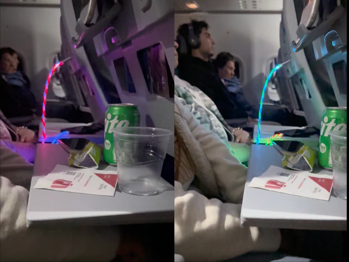 Plane passenger upsets fellow travellers with flashing neon charger