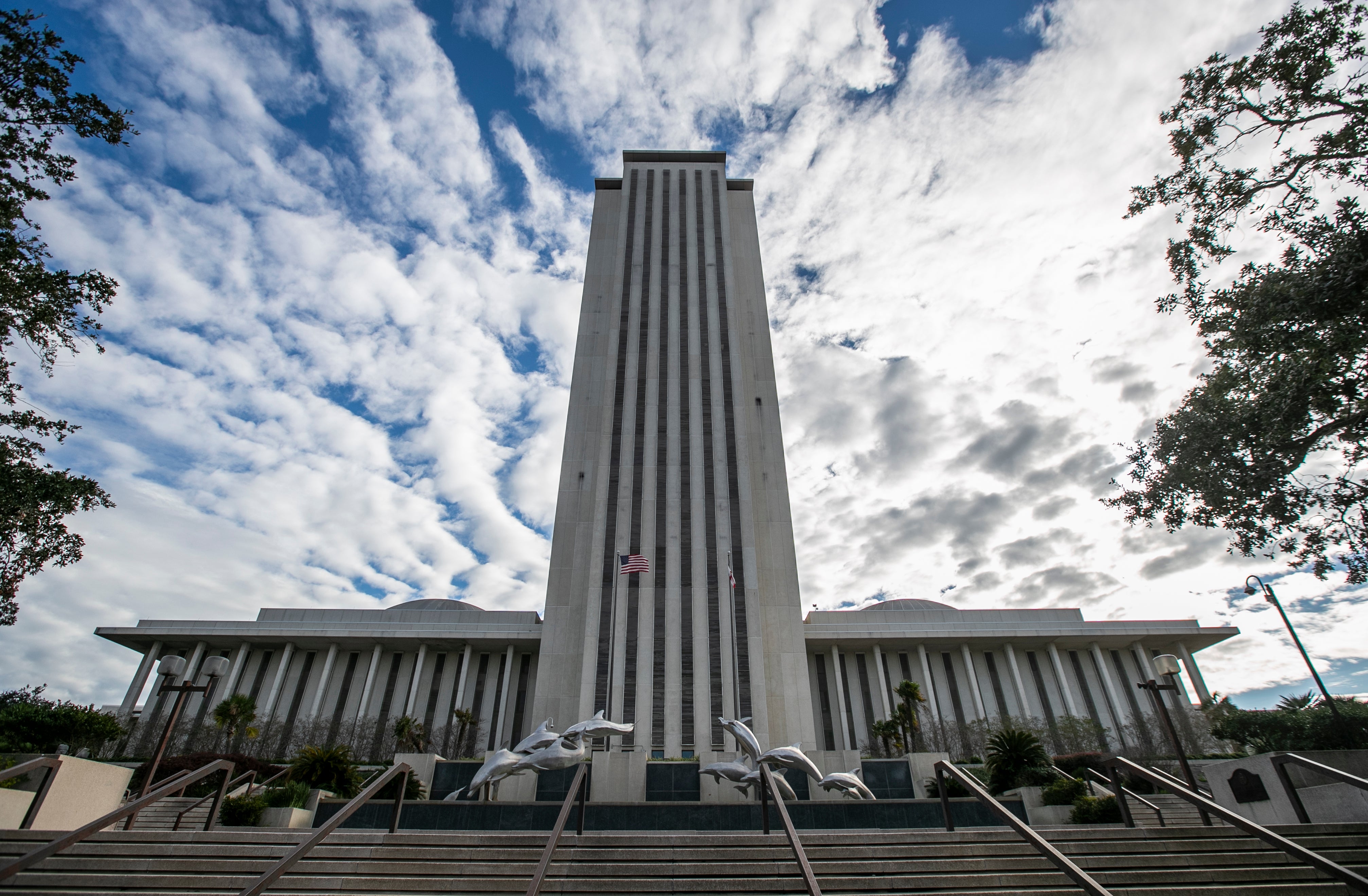 A view of the Florida State Capitol building in Tallahassee, Florida.