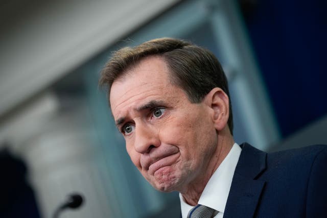 <p>Coordinator for Strategic Communications at the National Security Council John Kirby speaks during the daily press briefing at the White House</p>
