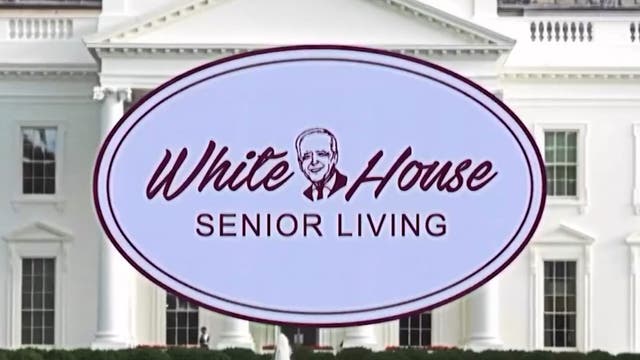 <p>Donald Trump uploads a mock TV commercial for “senior living” at the White House </p>