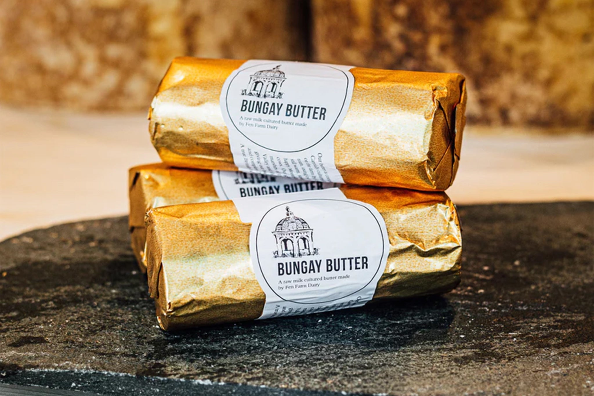 Bungay Butter, with its beautiful gold packaging, is one of the most luxurious spreads around