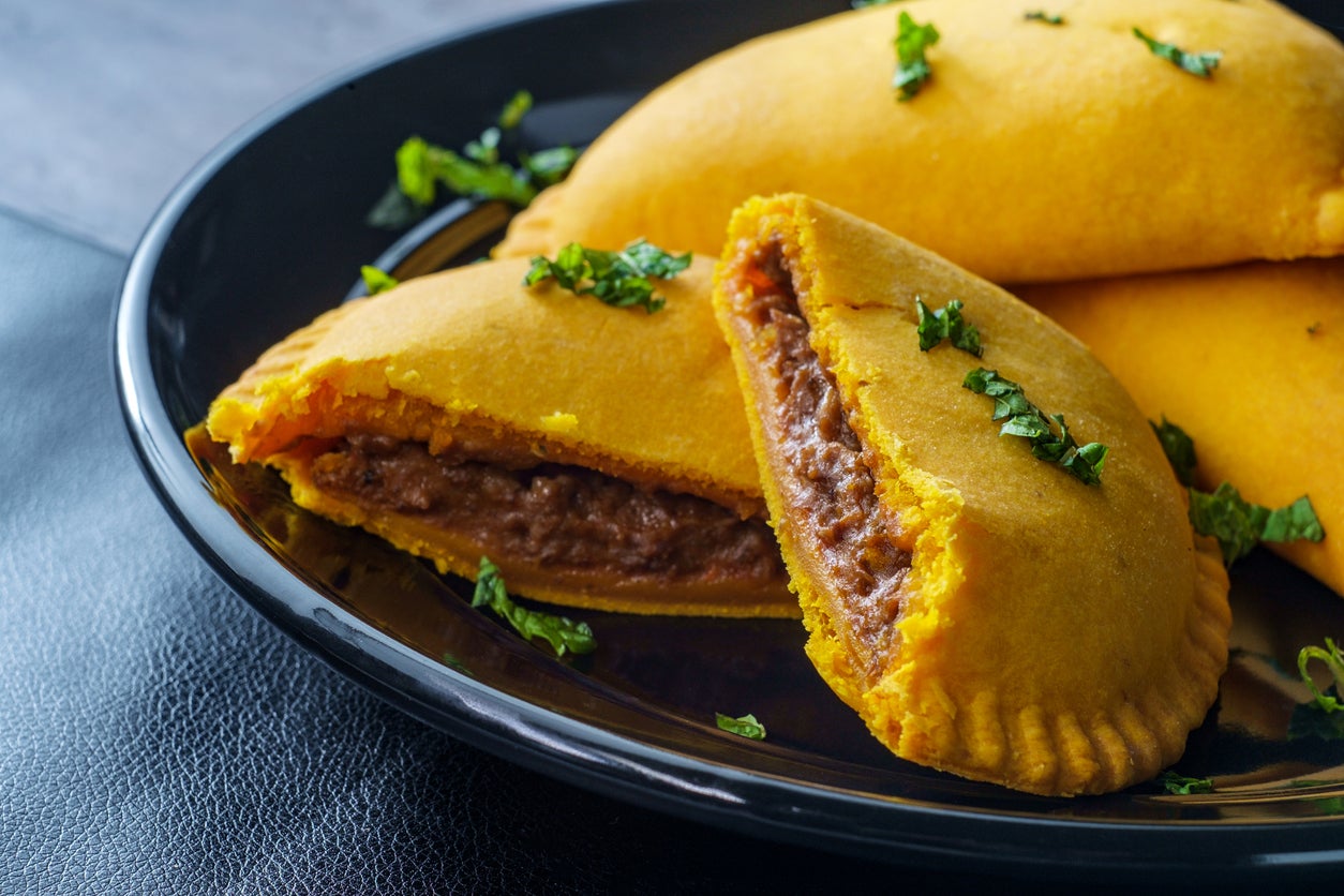 Beef patties are one of the more common street food dishes in Jamaica