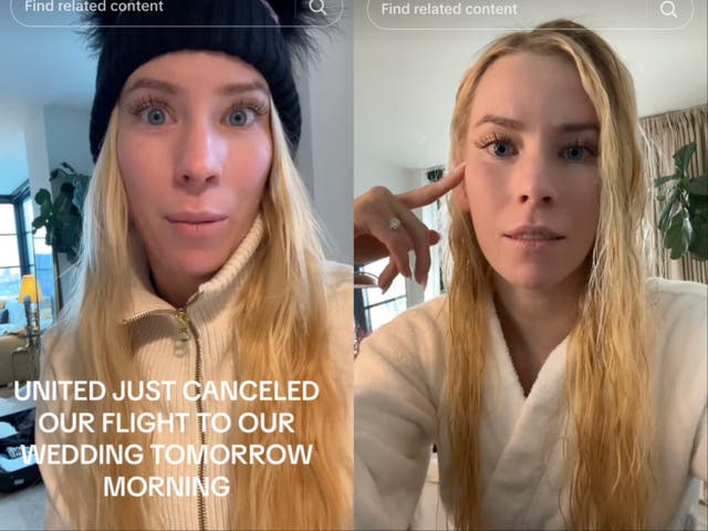 <p>Emma Degerstedt’s flight is cancelled one day before her wedding</p>