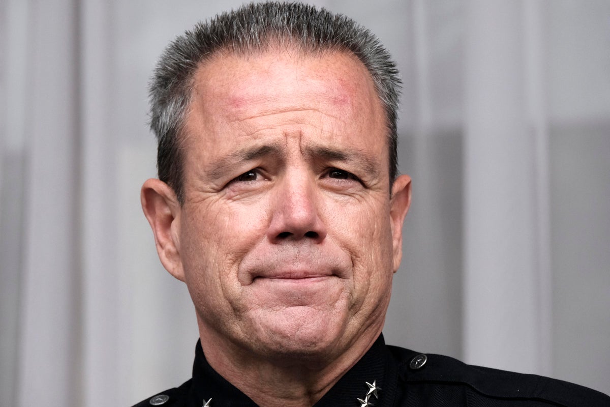 Los Angeles police Chief Michel Moore announces he is retiring at the end of February