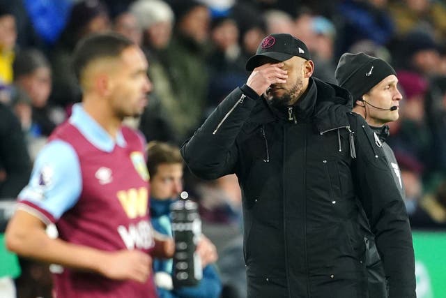 Burnley boss Vincent Kompany was unhappy that Carlton Morris’ late equaliser for Luton at Turf Moor was not disallowed (Peter Byrne/PA)