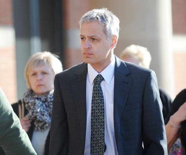 <p>Robin Garbutt arrives at Teesside Crown Court, Middlesbrough, for the start of his trial where he is accused of murdering his postmistress wife, Diana</p>