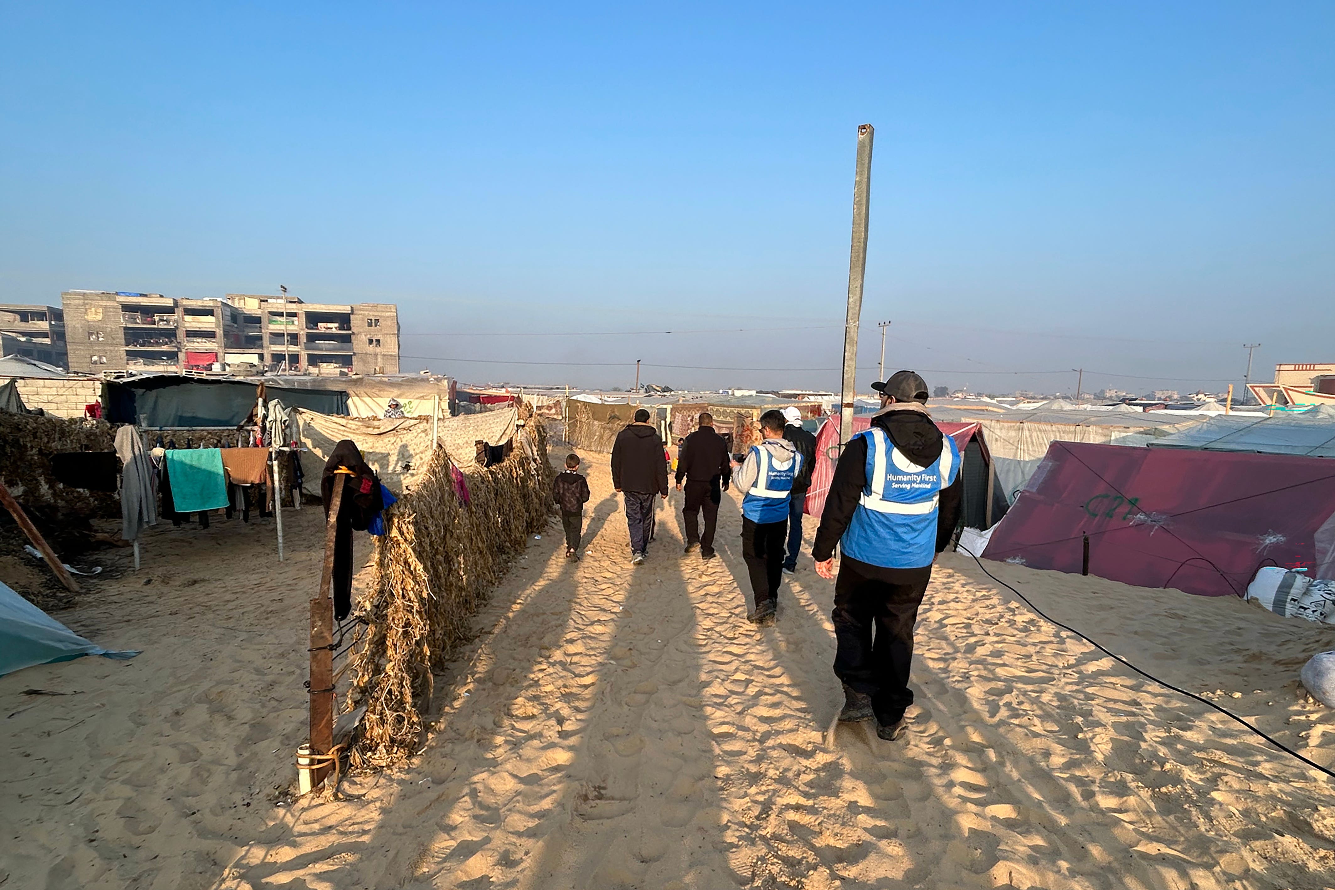 UK aid workers inside the Gaza Strip (Humanity First UK/PA)