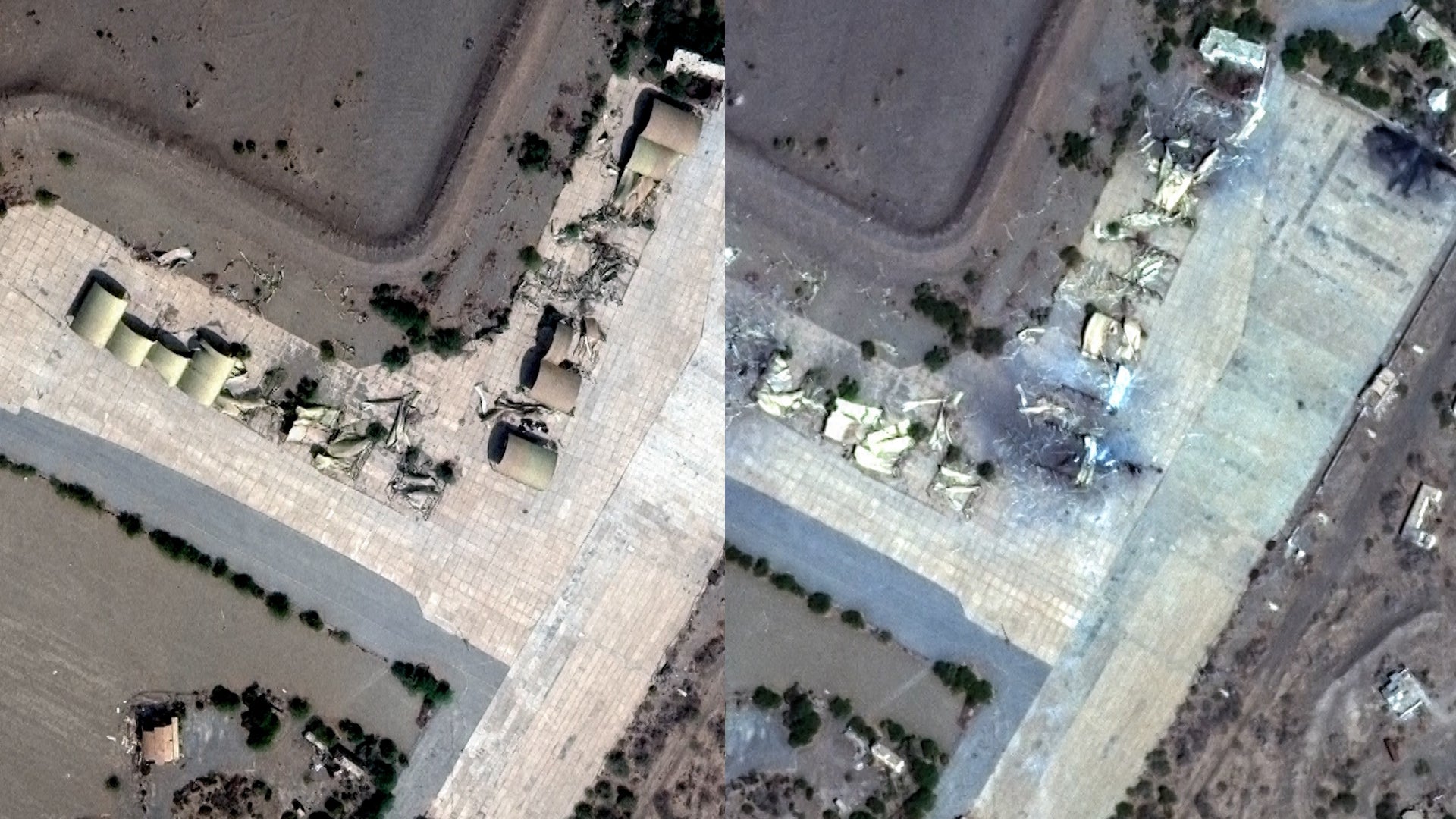 Houthi sites before and after US-led airstrikes captured by satellite