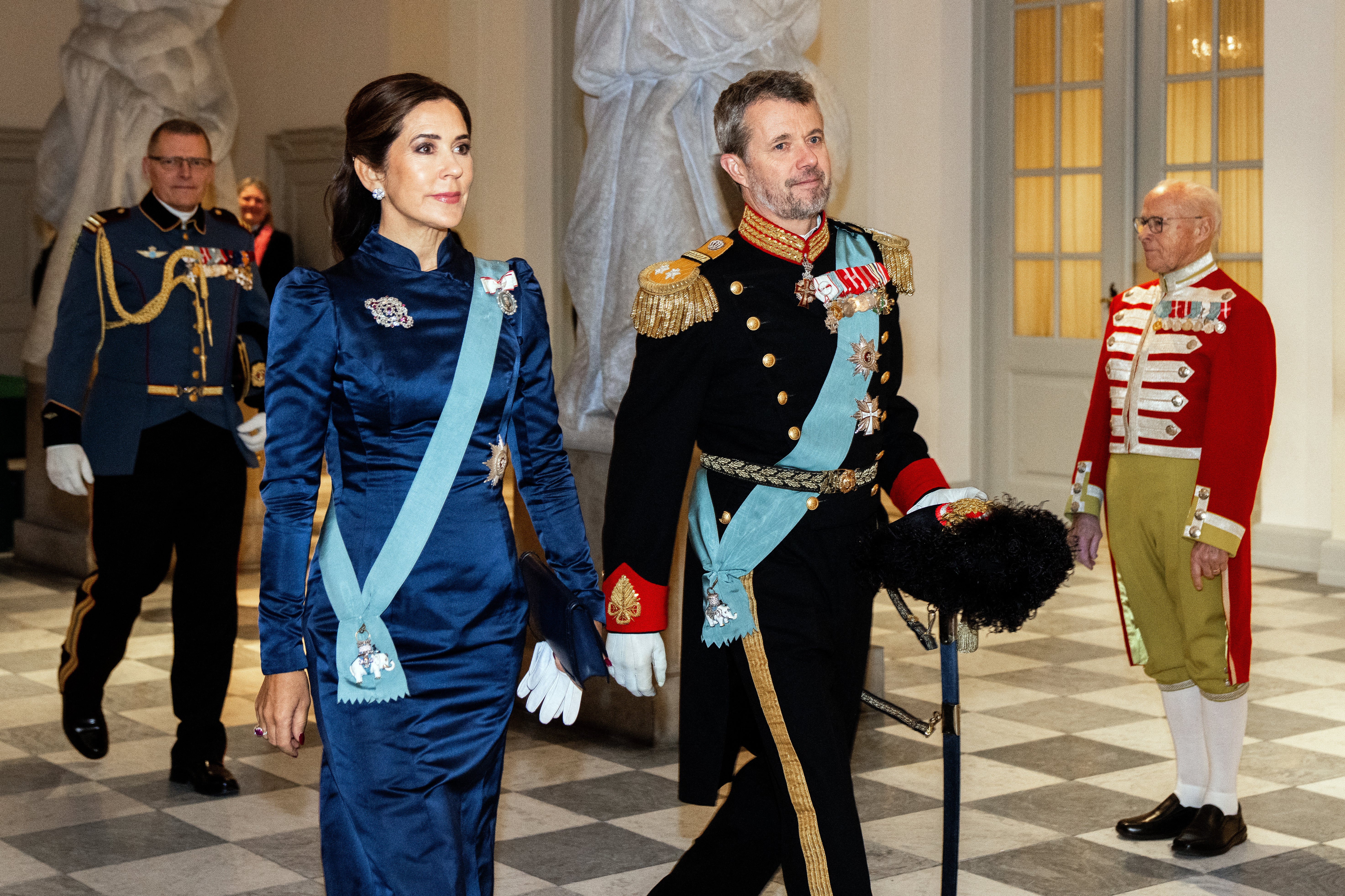 Crown Prince Frederik of Denmark, right, and Crown Princess Mary of Denmark
