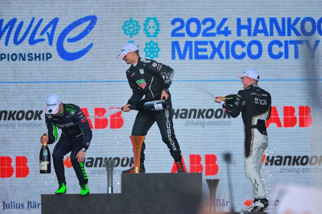 Porsche’s Pascal Wehrlein tops the podium after winning in Mexico City