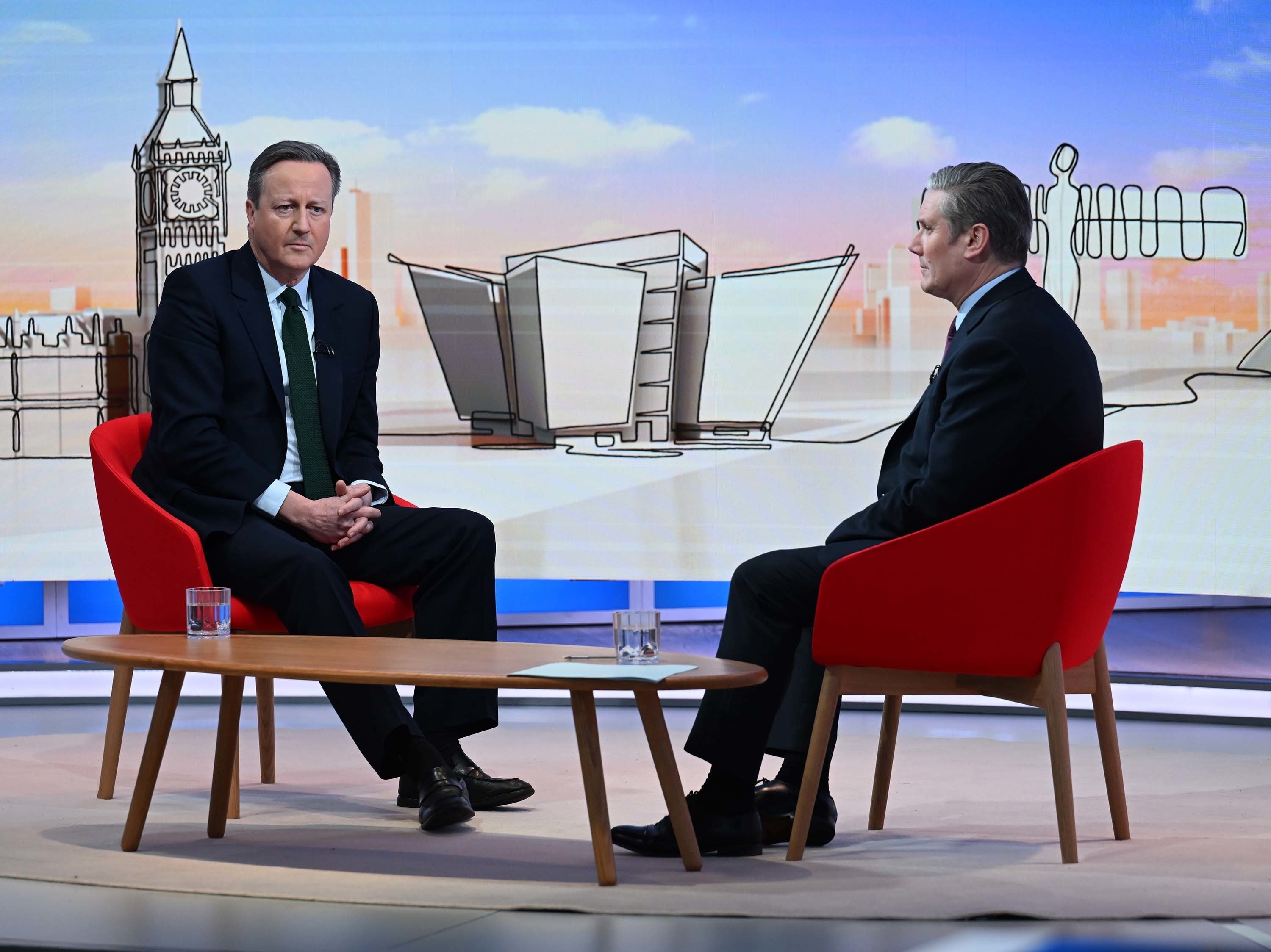 Sir Keir Starmer and Lord Cameron on the BBC’s ‘Sunday with Laura Kuenssberg’