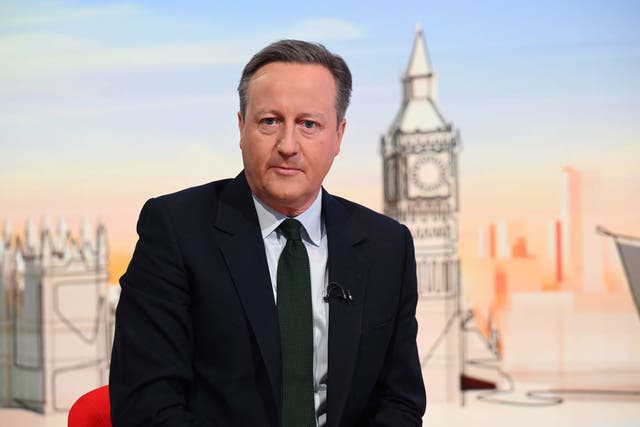 <p>Foreign Secretary Lord David Cameron appearing on ‘Sunday with Laura Kuenssberg’ </p>