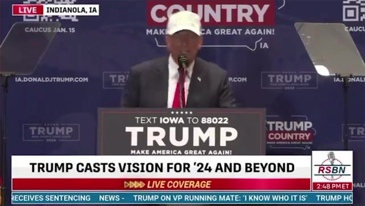 <p>Trump urges Iowans to caucus: ‘Even if you vote and then pass away it’s worth it’</p>