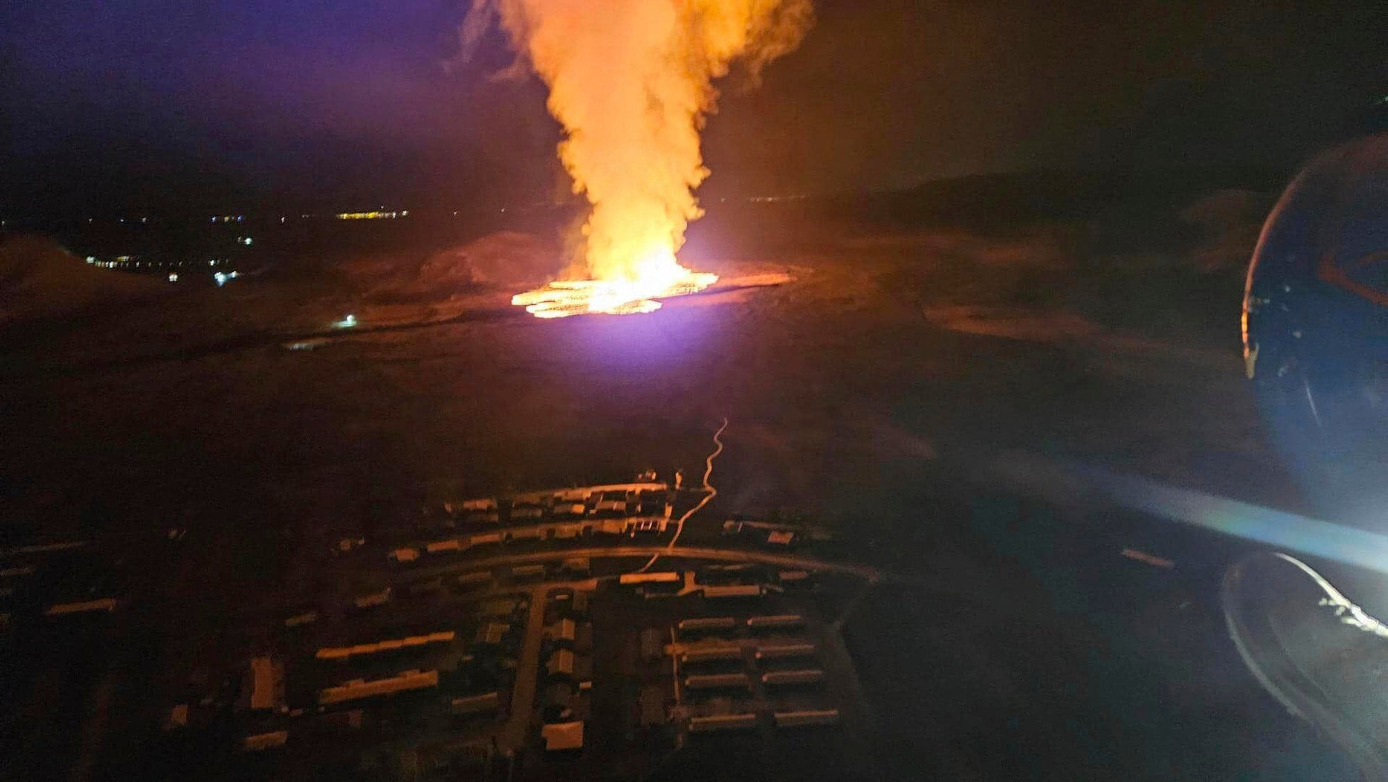 Lava as the volcano erupts near Grindavík, Iceland, on Sunday