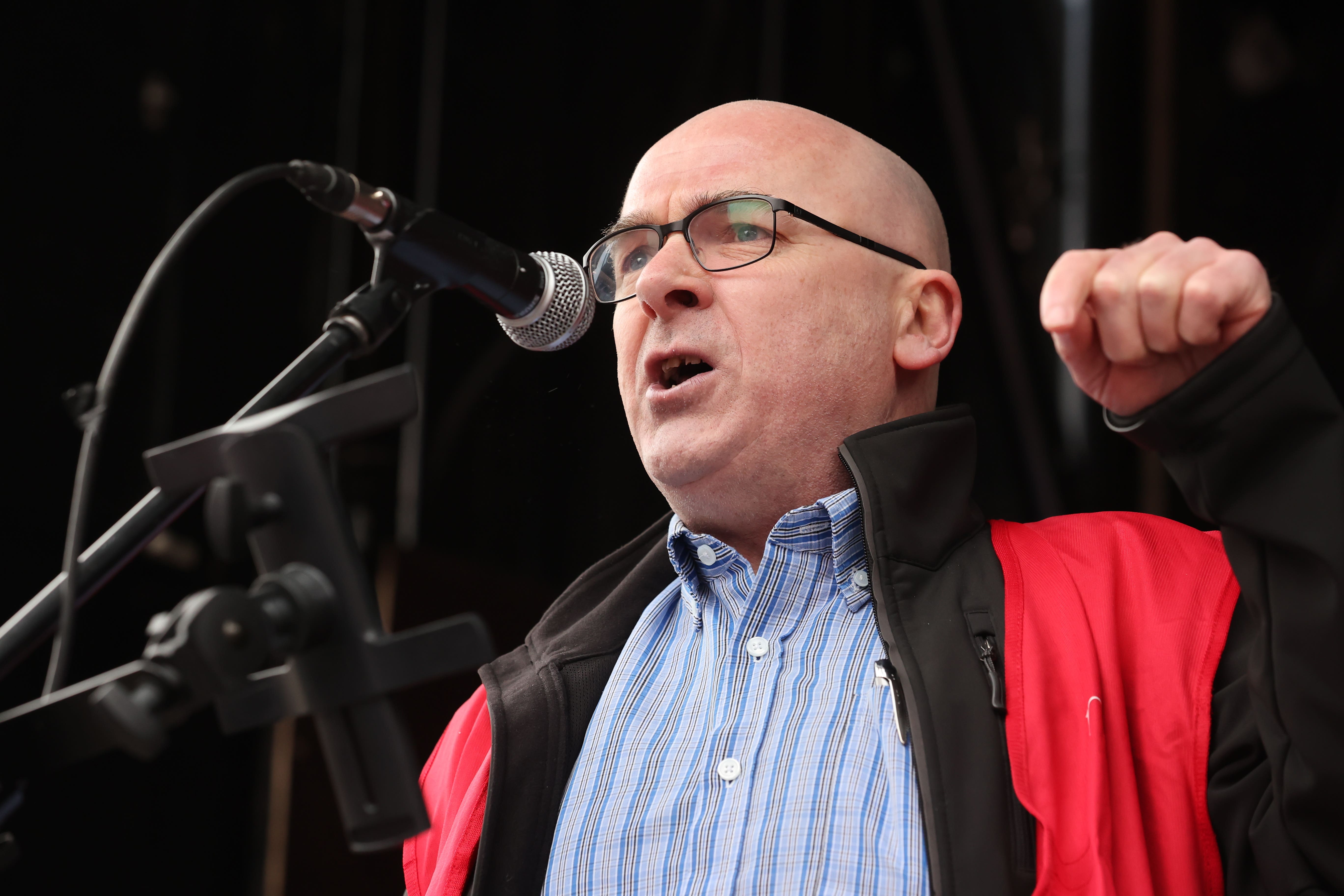 Patrick Mulholland from Northern Ireland Public Service Alliance (Nipsa) (Liam McBurney/PA)