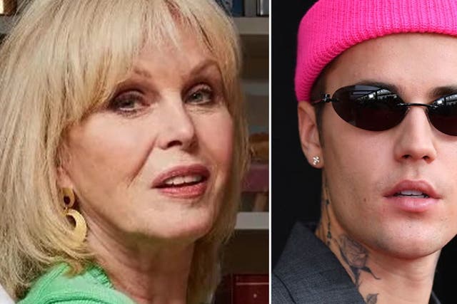 <p>Joanna Lumley takes swipe at Justin Bieber during Queen’s podcast.</p>