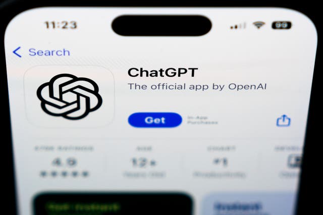 A ChapGPT logo is seen on a smartphone (PA)